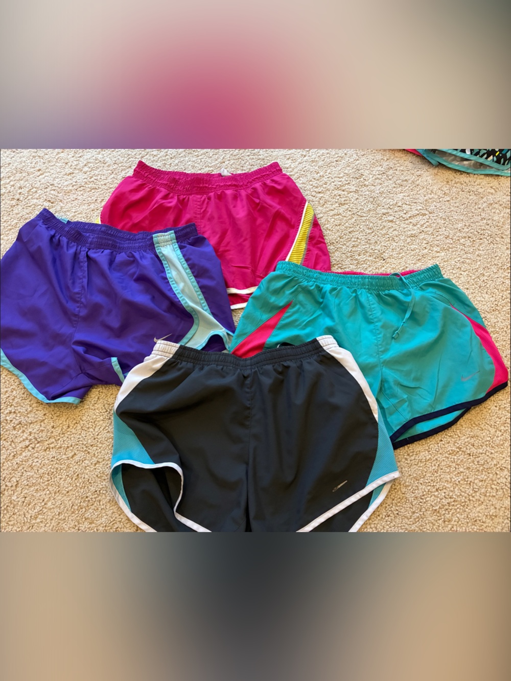 Assorted Women's Athletic Shorts - Teal, Black, Purple, Pink